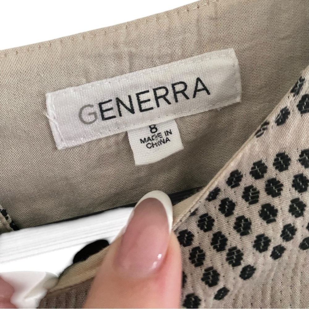 Generra Elegant Beige Circle Pattern Dress I Size: 8 - Picture 5 of 10
